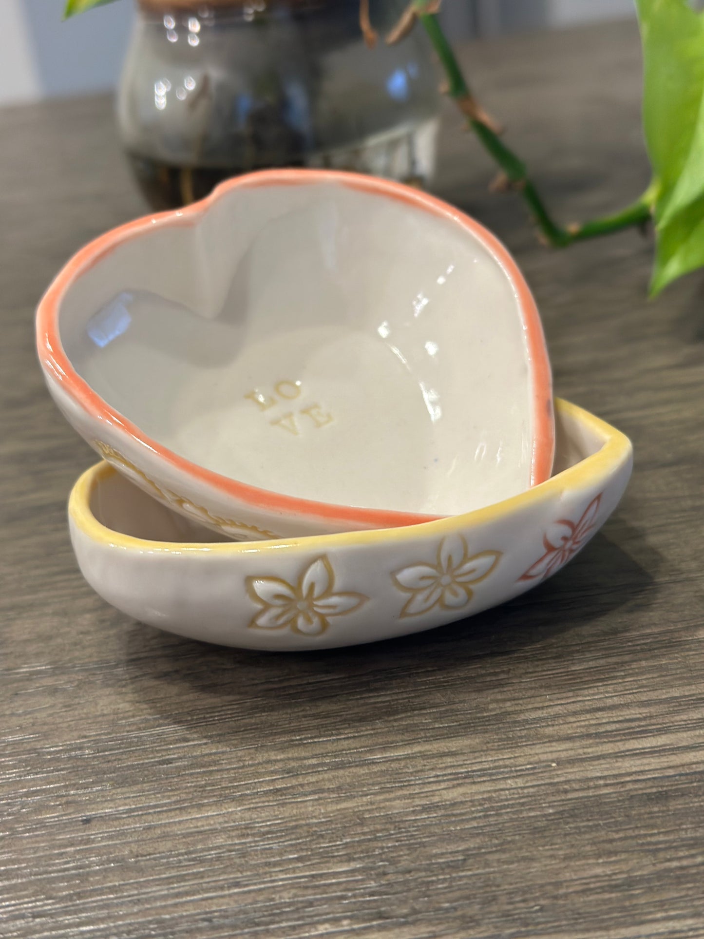 XOXO Heart- Shaped Mini Bowls Set | Decorative Functional Gift Handmade