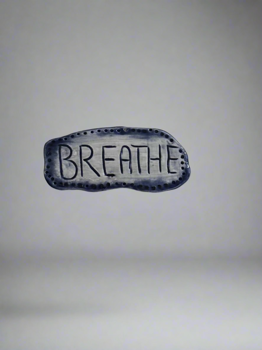 Handmade  Porcelain Magnet Breathe | Functional Decor